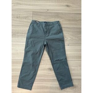 Gap Slim Ankle Pants Size 12 Blue Gray Cotton Stretch Chinos Workwear Office